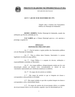 LEI N&ordm; 1 - C&acirc;mara Municipal de Indaiatuba