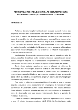 REMUNERA&Ccedil;&Atilde;O POR HABILIDADES PARA AS COSTUREIRAS
