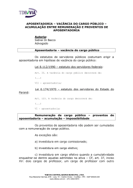 aposentadoria vacancia do cargo publico acumulacao