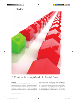 O Princ&iacute;pio da Intangibilidade do Capital Social Direito