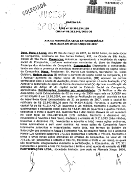 Ata de Assembléia Geral Extraordinária