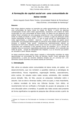 A formao do capital social em uma comunidade de baixa renda
