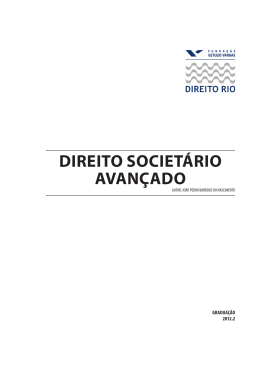 DIREITO SOCIETÁRIO AVANÇADO - Acadêmico de Direito da FGV