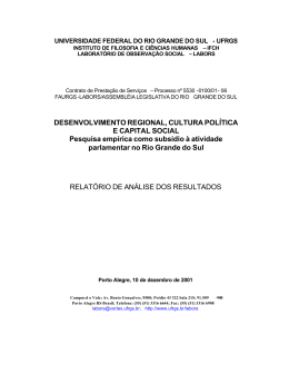 DESENVOLVIMENTO REGIONAL, CULTURA POL&Iacute;TICA E CAPITAL