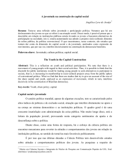 A juventude na constru&ccedil;&atilde;o do capital social Ang&eacute;lica Lyra de