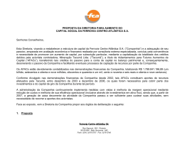 Proposta da Diretoria para Aumento de Capital