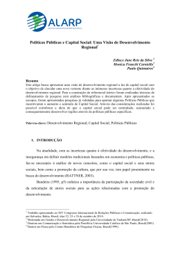 Pol&iacute;ticas P&uacute;blicas e Capital Social: Uma Vis&atilde;o de