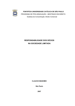 responsabilidade dos s&oacute;cios na sociedade limitada