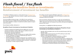 Reforço dos benefícios fiscais ao investimento