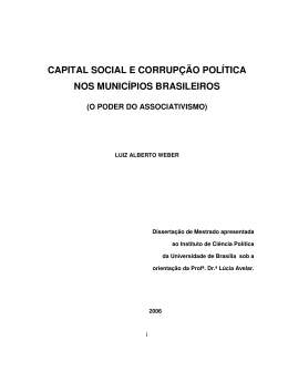 capital social e corrupção política nos municípios brasileiros