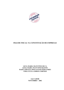 fraude fiscal na constitui&ccedil;&atilde;o de empresas - Sefaz-BA