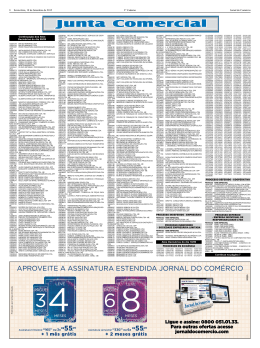 APROVEITE A ASSINATURA ESTENDIDA JORNAL DO COM&Eacute;RCIO