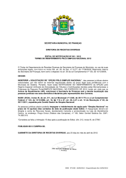SECRETARI EDITAL DE TERMO DE INDEFERIM O - CRC-GO