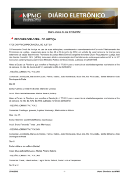 Di&aacute;rio oficial do dia 27/06/2012 PROCURADOR