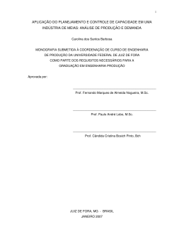 aplica&ccedil;&atilde;o do planejamento e controle de capacidade em
