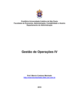 Gestão de Operações IV - Prof. Marcio C Machado