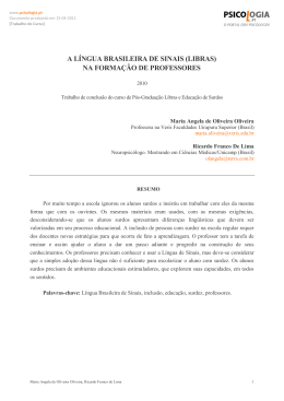 a língua brasileira de sinais (libras) na formação de professores