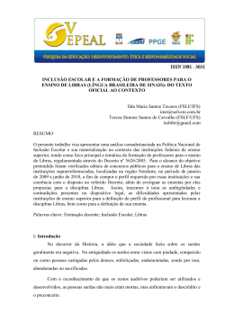 inclusao escolar e a formacao de professores para o ensino de libras