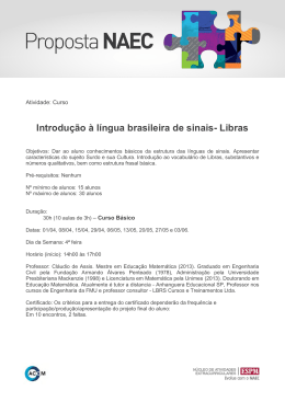 Introdução à língua brasileira de sinais- Libras