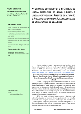 a forma&ccedil;&atilde;o do tradutor e int&eacute;rprete de l&iacute;ngua brasileira de sinais