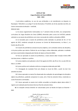 EDITAL N° 002 Língua Brasileira de Sinais (LIBRAS