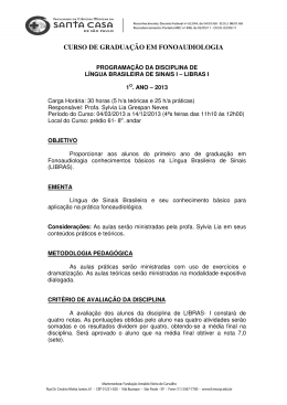 Língua Brasileira de Sinais I - LIBRAS I