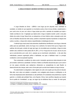 A L&Iacute;NGUA DE SINAIS E UM BREVE HIST&Oacute;RICO DA EDUCA&Ccedil;&Atilde;O