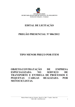 edital de licita&ccedil;&atilde;o preg&atilde;o presencial n&ordm; 006/2012 tipo menor pre&ccedil;o