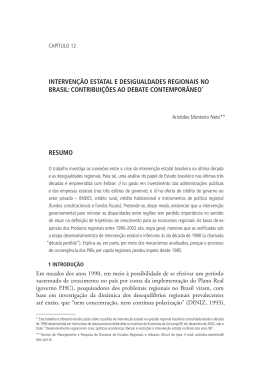 interven&ccedil;&atilde;o estatal e desigualdades regionais no brasil