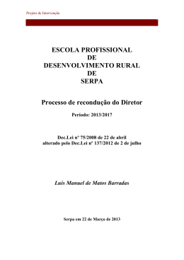 Plano Intervenção Director - Escola Profissional de