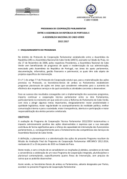 Programa de Coopera&ccedil;&atilde;o - Assembleia Nacional de Cabo Verde