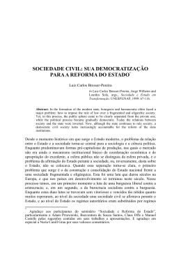 sociedade civil: sua democratização para a reforma do estado