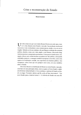 Crise e reconstru&ccedil;&atilde;o do Estado Wilson Suzigan
