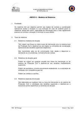 ANEXO K &ndash; Modelos de Relat&oacute;rios