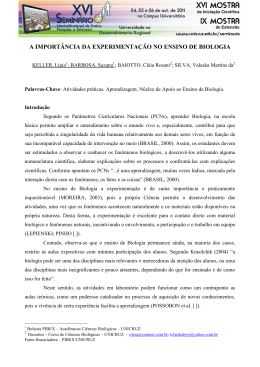 a import&acirc;ncia da experimenta&ccedil;&atilde;o no ensino de biologia