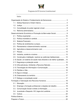 Programa do XV Governo Constitucional Índice 1. Organização do