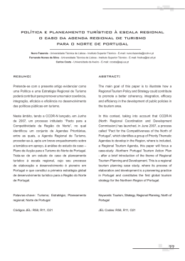 pol&iacute;tica e planeamento tur&iacute;stico &agrave; escala regional o caso da