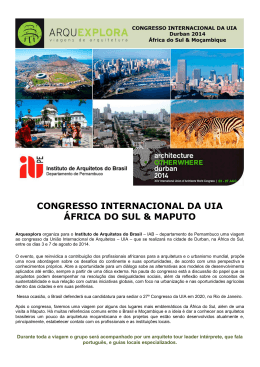 CONGRESSO INTERNACIONAL DA UIA &Aacute;FRICA DO SUL & MAPUTO