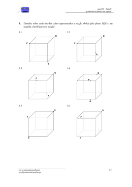 1. Desenhe sobre cada um dos cubos representados a secção
