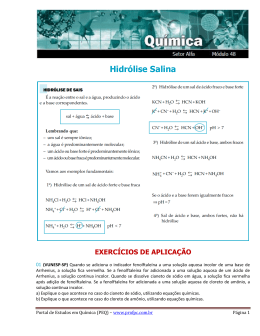 Hidrólise Salina - Portal de Estudos em Química