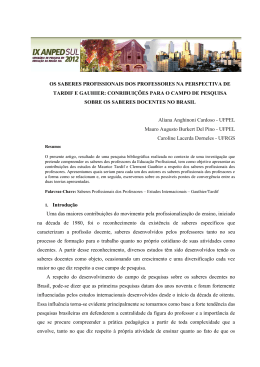 os saberes profissionais dos professores na perspectiva de