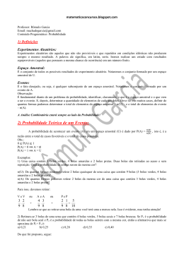 2) Probabilidade Teórica de um Evento: