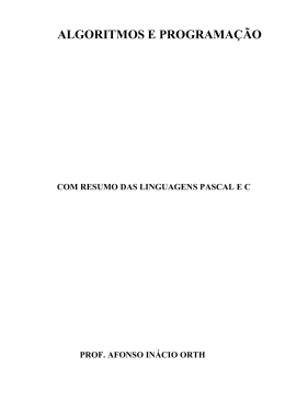 ALGORITMOS E PROGRAMA&Ccedil;&Atilde;O