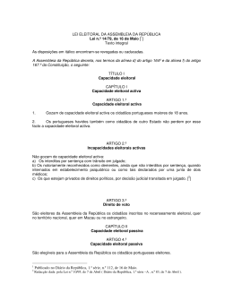 Lei Eleitoral &ndash; Assembleia da Rep&uacute;blica