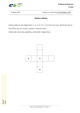Quebra-cabe&ccedil;as Coloca cada um dos algarismos: 1, 2, 3, 4, 5, 6, 7