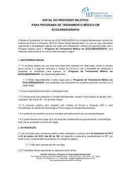 EDITAL DO PROCESSO SELETIVO