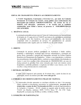 EDITAL DE CHAMAMENTO P&Uacute;BLICO AO