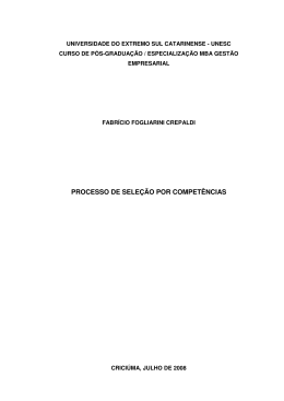 processo de sele&ccedil;&atilde;o por compet&ecirc;ncias