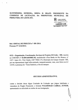 Recurso - Prefeitura Municipal de Primavera do Leste