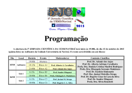 Programa&ccedil;&atilde;o - Turismo UEMS